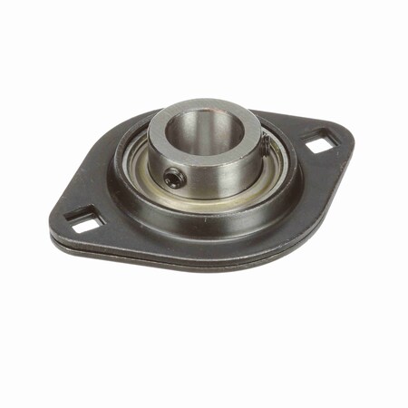 Browning Mounted Stamped Steel Two Bolt Flange Ball Bearing - 52100 Bearing Steel - Setscrew Lock SSF2S-112